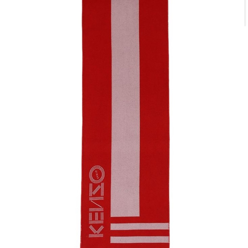 🧨steal Authentic Kenzo Red and Pink Striped Scarf - Picture 1 of 4